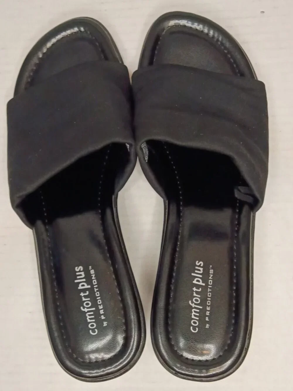 Comfort Plus Predictions Black Wide Slide Wedge Sandals Women’s 8.5W